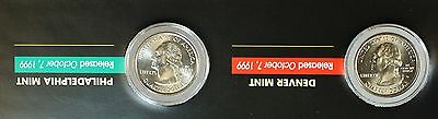 (2) 1999 Connecticut Colorized State Quarter P&D-BU Coin-w/Colorful Display Card