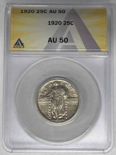 1920 Standing Liberty Quarter 25c Coin ANACS AU 50
