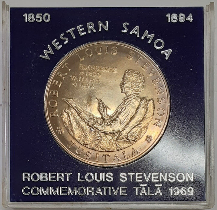 1969 Western Samoa One Tala Robert Louis Stevenson Commemorative Coin