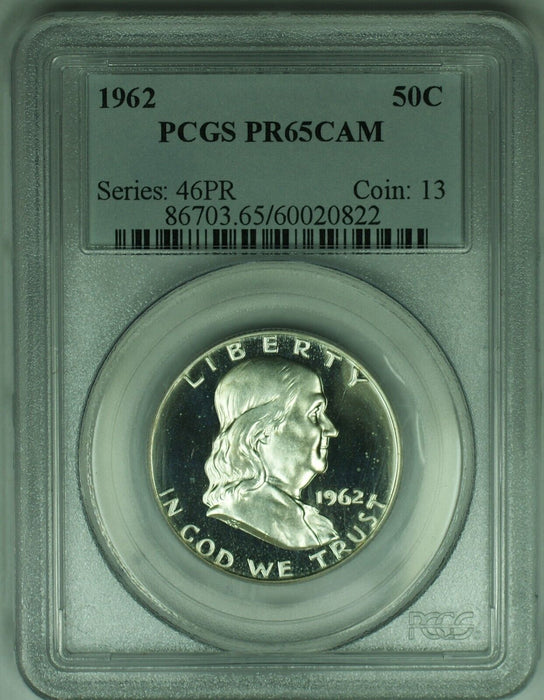 1962 Franklin Half Dollar Proof .50C PCGS PR 65 Cameo (18)