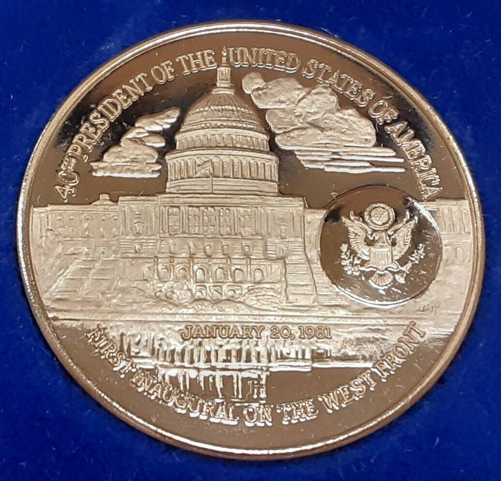 1981 Ronald Reagan 1st Inaugural 14K Gold Medal in Case by Medallic Art Co.