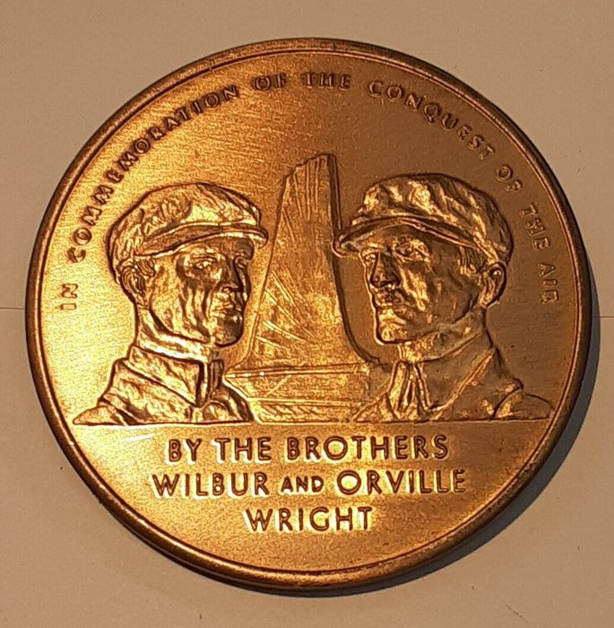 Wright Brothers National Memorial 2" Diameter Medal UNC/Toned--See Photos