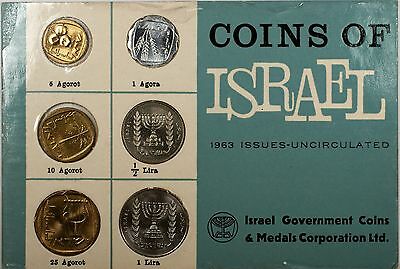 1963 Coins of Israel 6 Coin Brilliant Uncirculated Set Original Mint Packging