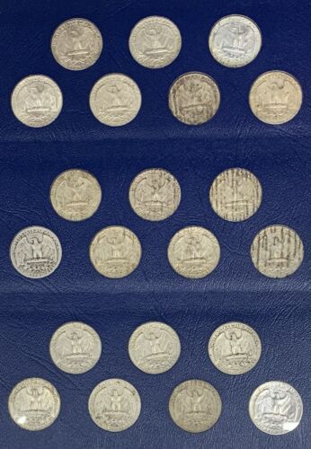 1932-1964 Washington Silver Quarter Collection Lot of 81 Coins-In Whitman Album