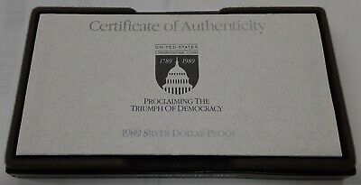 1989-S Congressional Proof Silver $1 In Original Mint Packaging w/COA