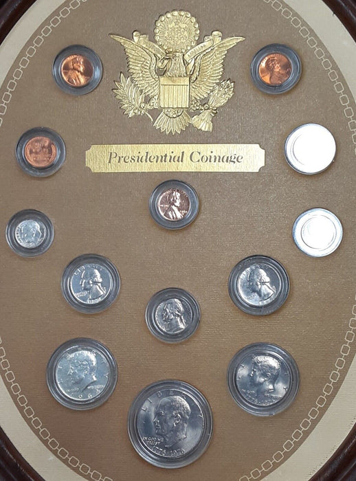 U.S. Commemorative Presidential Coinage Collection 13 Coins - Framed