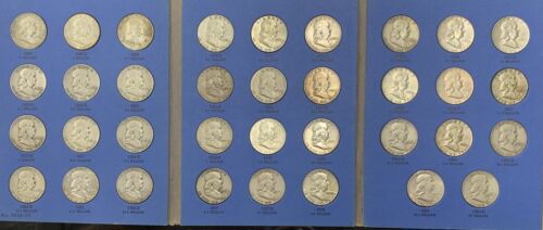 1948-1963 Franklin Half Dollar Coin Complete Set-In Whitman Folder (26)