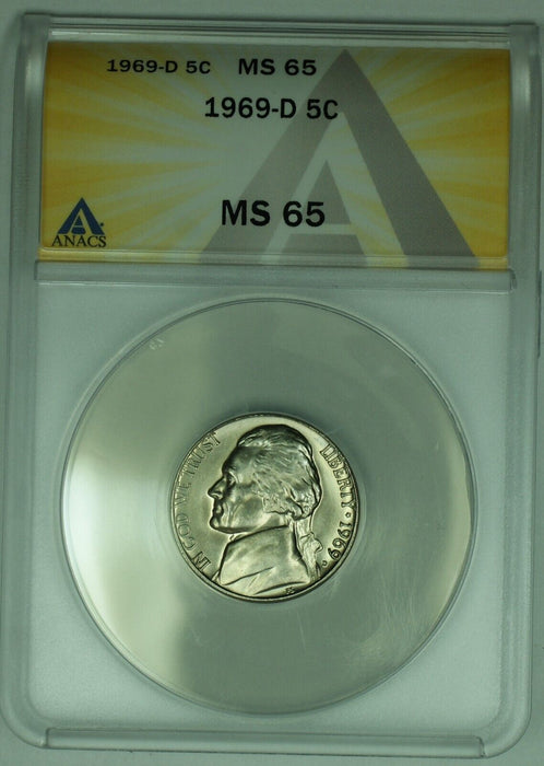 1969-D Jefferson Nickel 5C ANACS MS 65 (52)