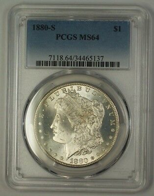 1880-S Morgan Silver Dollar $1 Coin PCGS MS-64 (17d)