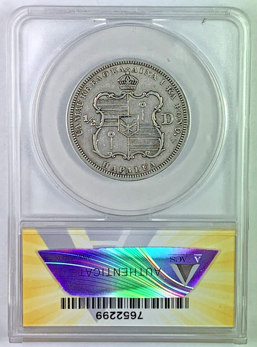 1883 Hawaii Half Dollar 50c Coin ANACS XF 40