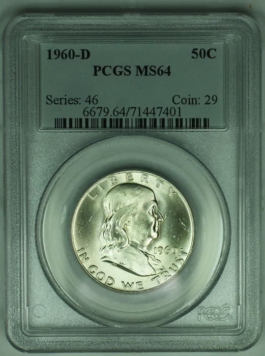 1960-D Franklin Half Dollar .50C PCGS MS 64 (18)