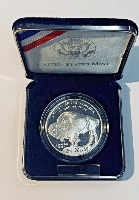 2001-P Proof Commemorative Buffalo Silver Dollar In Velvet Box