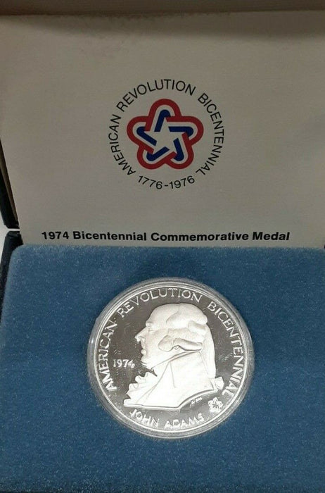 1974 John Adams American Revolution Bicentennial Silver Medal in OGP