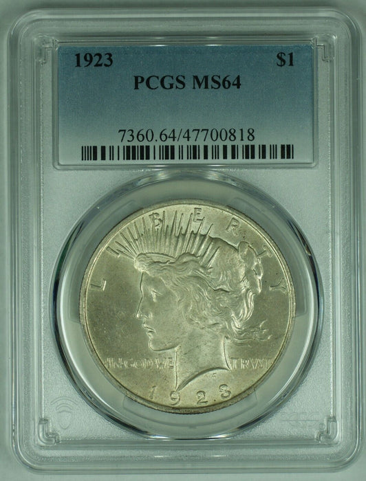 1923 Peace Silver $1 Dollar Coin PCGS MS 64 (17) i