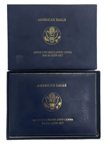 2008-W American Gold Eagle Burnished Uncirculated 4 Coin Set, Box & COA