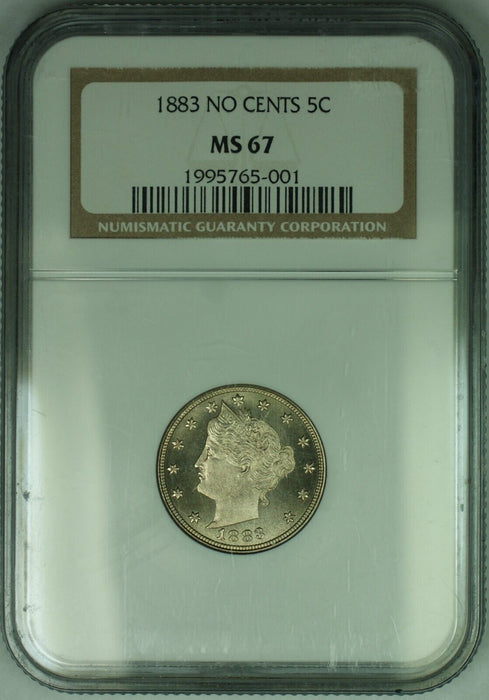 1883 Liberty Head V Nickel, No Cents .5C NGC MS 67 (JG)