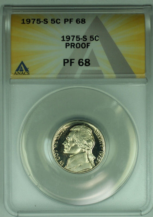 1975-S Jefferson Proof Nickel 5C ANACS PR 68 (18)