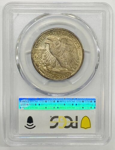 1921-D Walking Liberty Half Dollar .50 Toned PCGS MS 62