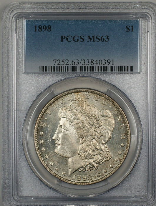 1898 Morgan Silver Dollar Coin PCGS MS-63 Toned Reverse Semi Proof-Like(13c)