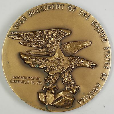 1974 Nelson A. Rockefeller High Relief Large Bronze Inaugural Medal-w/Spotting