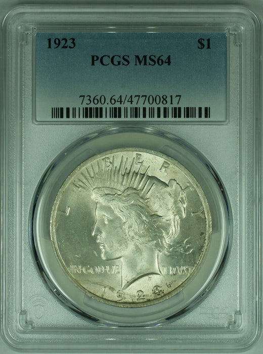 1923 Peace Silver $1 Dollar Coin PCGS MS 64 (17) H