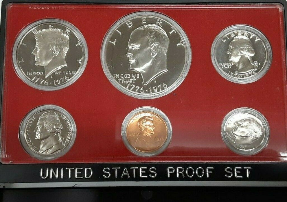 1975-S US Mint Clad Proof Set With Six Gem Coins in Holder - No Sleeve