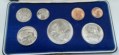 1969 New Zealand Uncirculated Coin Set In Original Case James Cook Commemorative