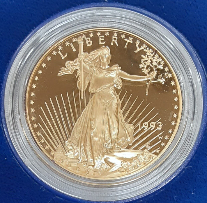 1993-W American Eagle Gold 1 Oz Proof Coin in Mint Box w/COA
