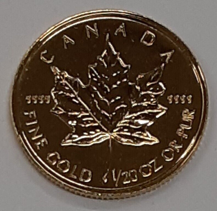1993 Canada $1 1/20 Troy Ounce .9999 Fine Gold Coin UNC