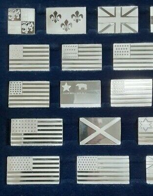 Franklin Mint Great Flags of America Series Sterling Silver Proof 42 pc Set/Case