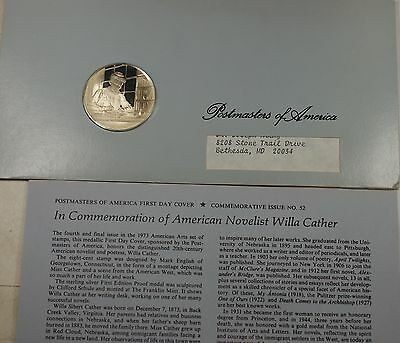 Willa Carter American Novelist Medal Proof Sterling Silver 1 Oz Cover