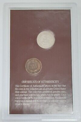 1800's Rare Coin Collection - 2 Circulated Coins Total in Plastic Holder