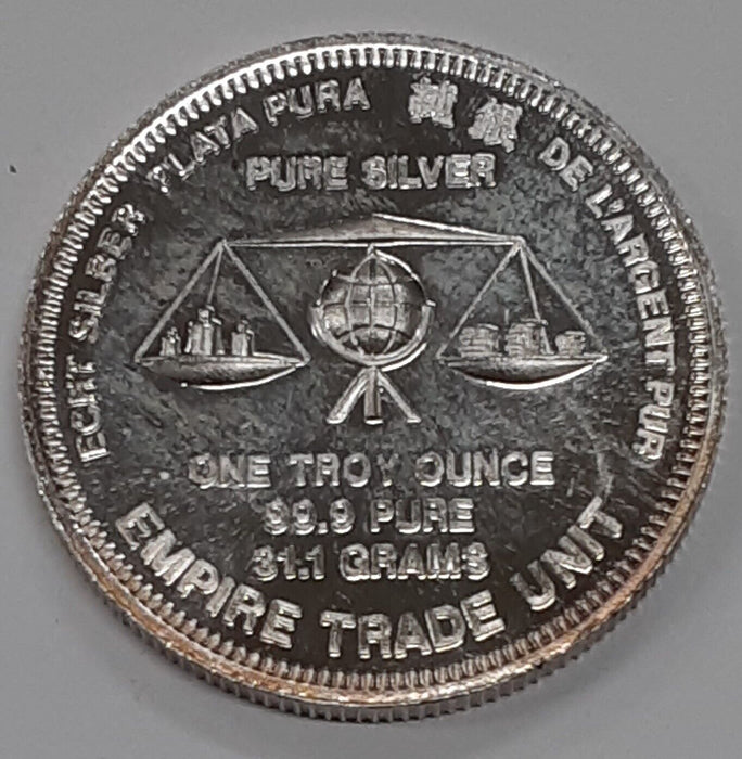 1974 World Trade Unit 1 Troy Oz .999 Fine Silver Round