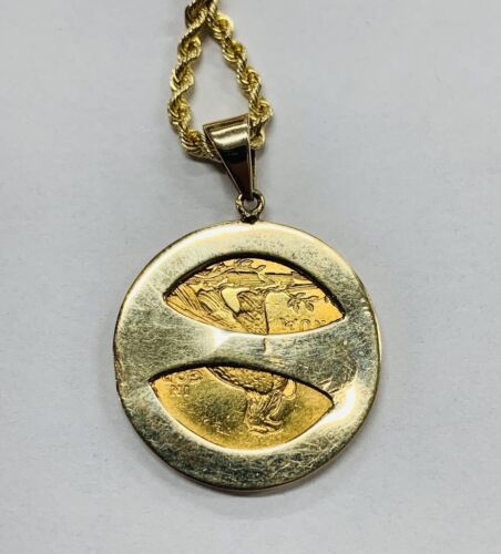 1912 $5 Indian Head Gold Coin-14 KT Necklace/Pendant 24” Length-20 Grams