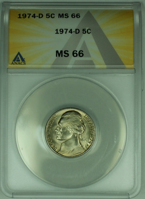 1974-D Jefferson Nickel 5C ANACS MS 66 (52)