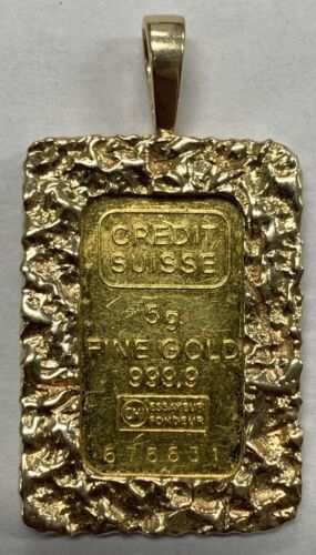 5 Gram Gold Bar-In 14 KT Gold Pendant (15 Gram)