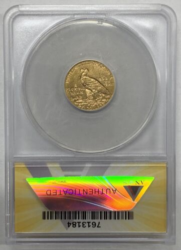 1915 $2.50 Indian Head Quarter Eagle Gold Coin ANACS AU 55