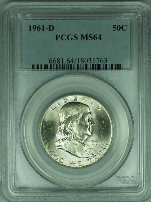 1961-D Franklin Silver Half Dollar, PCGS MS-64 (49)