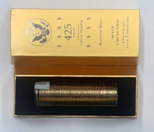 2009-P John Tyler Presidential Dollar Roll 50 BU Coins-In Gold Bar Box