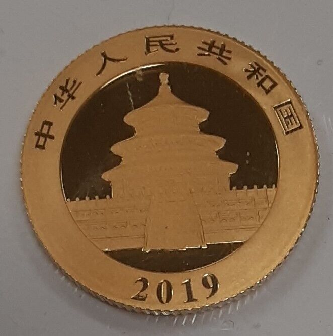 2019 China 50Y Yuan 3 Gram Gold Panda Coin - BU Sealed in Plastic