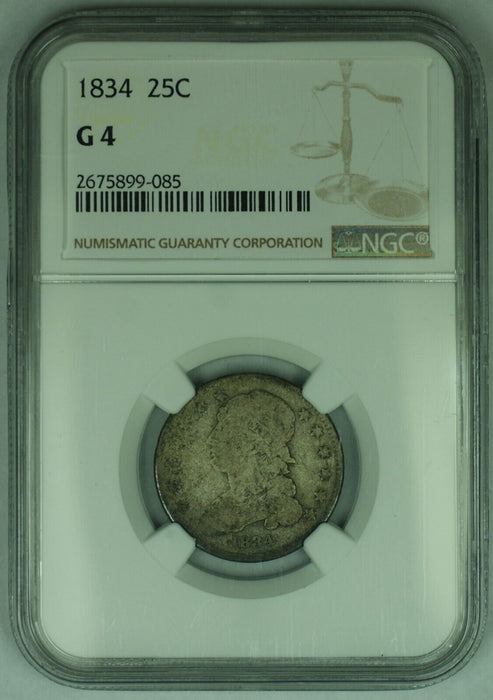 1834 Capped Bust Quarter 25C NGC G 4