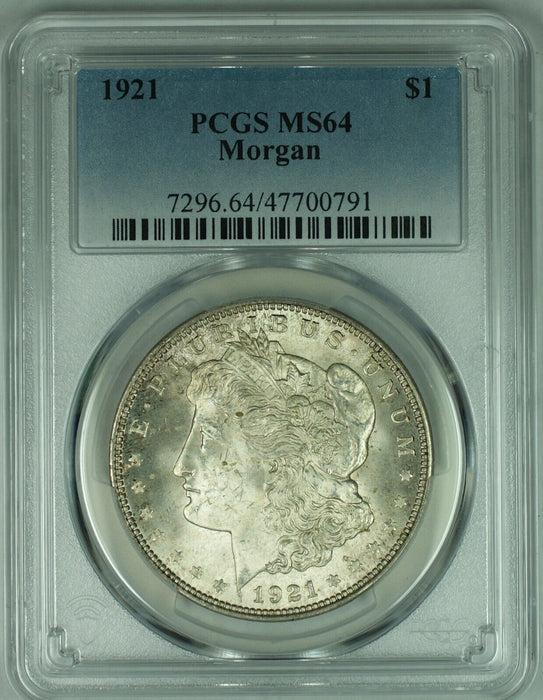 1921 Morgan Silver $1 Dollar Coin PCGS MS 64 (8) X