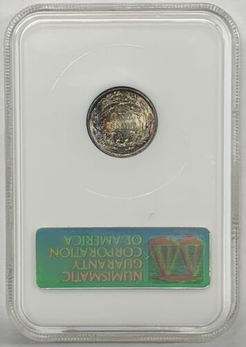 1886 Seated Liberty Dime 10c Coin Colorful Tone NGC Fatty MS 64