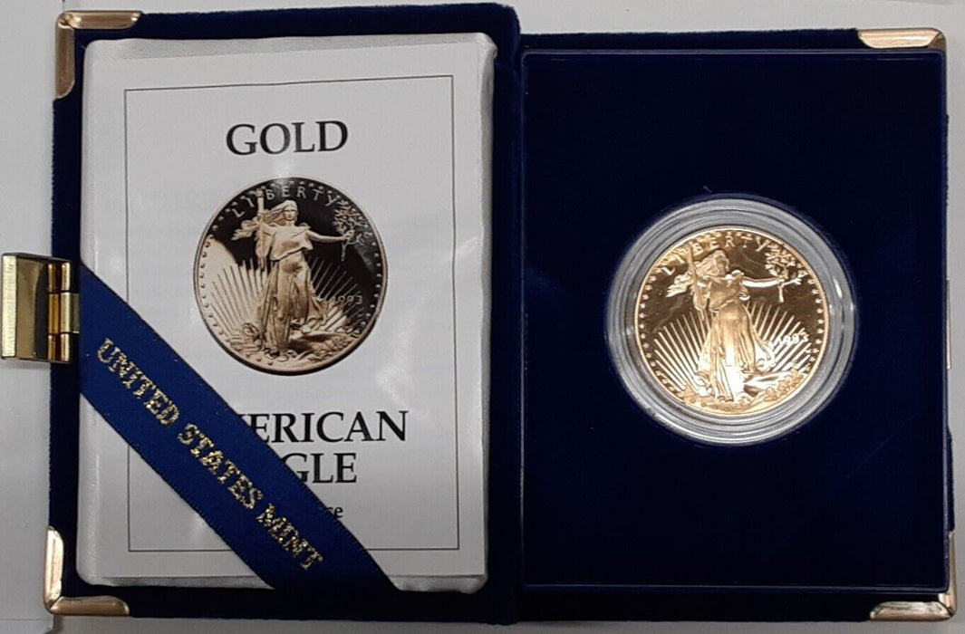 1993-W American Eagle Gold 1 Oz Proof Coin in Mint Box w/COA