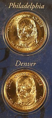 2008 P & D John Quincy Adams Presidential Uncirculated Set $1 Dollar Coins