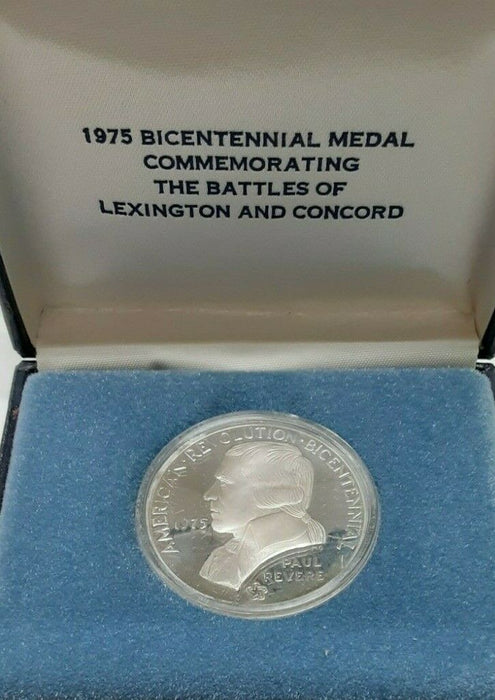 1975 Paul Revere American Revolution Bicentennial Silver Medal in OGP