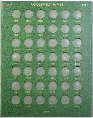 1916-1965 Used Empty Green Whitman Mercury-Roosevelt Dime Coin Album No.9210 (E)