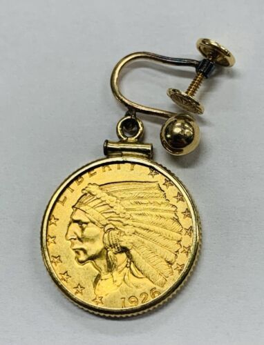 Vintage Indian Head Gold Coin Earrings-11 Grams