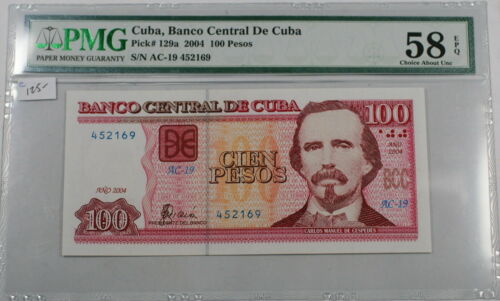 2004 100 Pesos Carribean Note Pick# 129a PMG-58 Choice About UNC EPQ