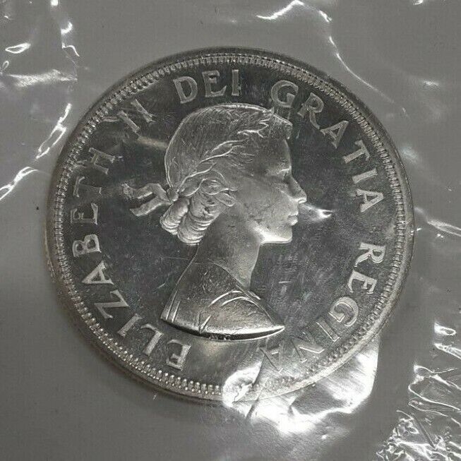 1964 Canada 80% Silver Dollar Coin $1 P-L Charlottetown Centennial in RCM Wrap